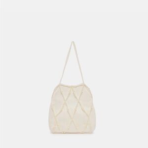 Dolce Vita Satin Pearl-Embellished Shoulder Bag